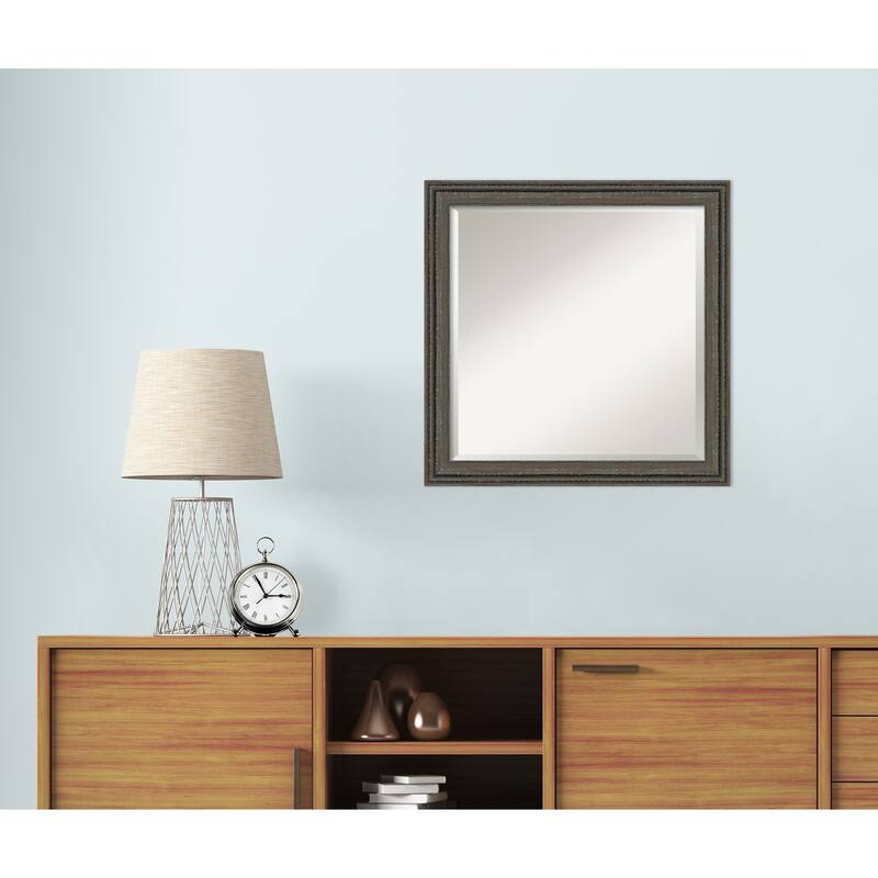 Upcycled Beveled Wood Framed Wall Mirror
