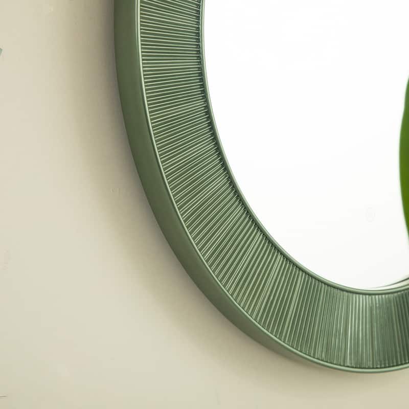 Cyclis Thick Green Frame PU Art Decorative Mirror - Bathroom, Bedroom, Living Room - Green,Silver