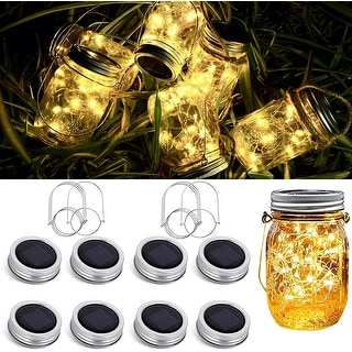 8 Pack Solar Mason Jar Lid String Lights (No Jars) - Standard