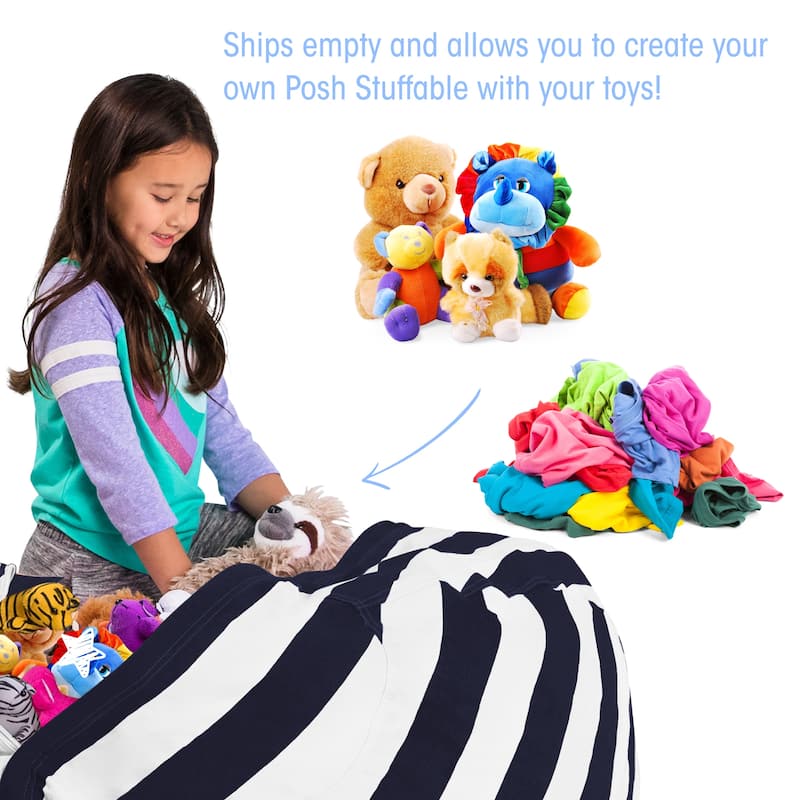 Kids' Stuffed Animal Storage Bean Bag Chair Cover or Toy Organizer
