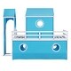 preview thumbnail 9 of 7, Blue Castle Bunk Bed with Slide, Tent and Tower, Full-Length Guardrail
