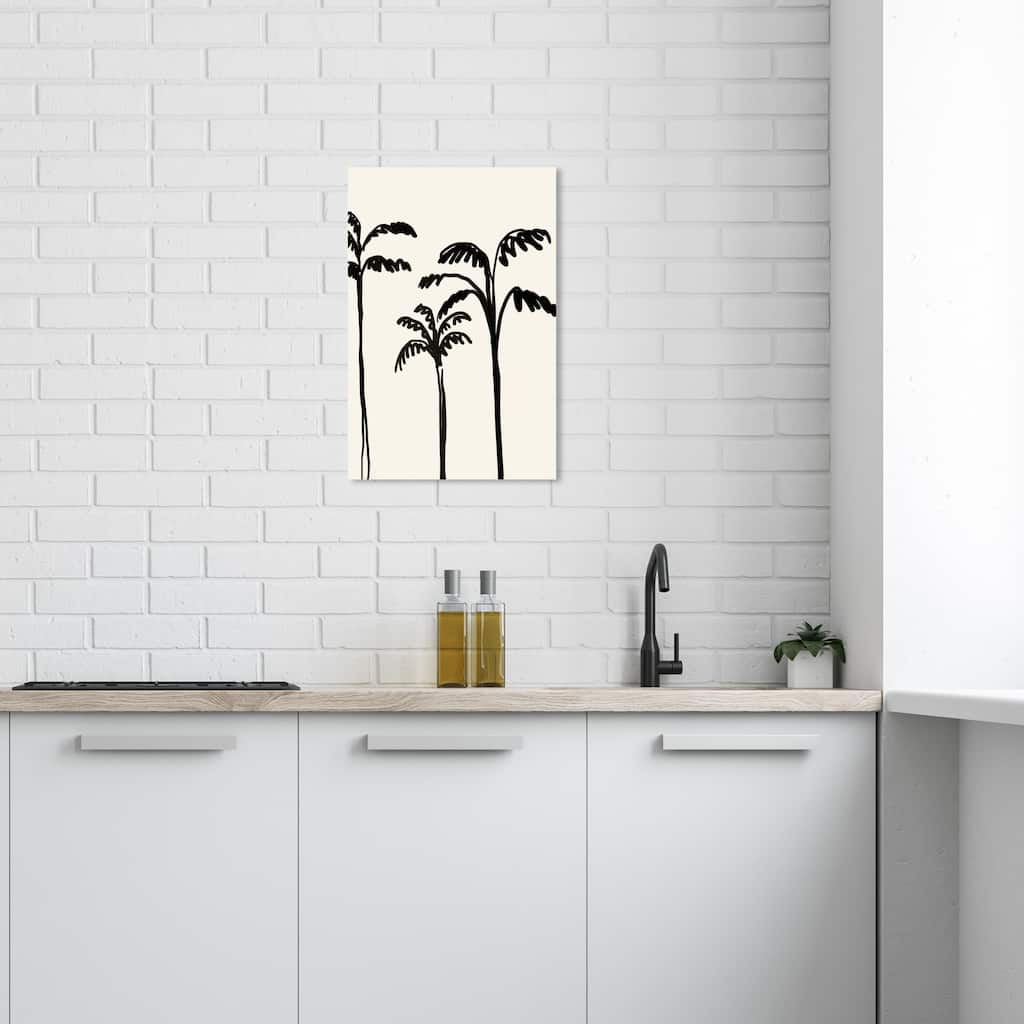 Wynwood Studio Canvas Floral and Botanical Palms Minimalist Black and Modern & Contemporary Wall Art Canvas Print