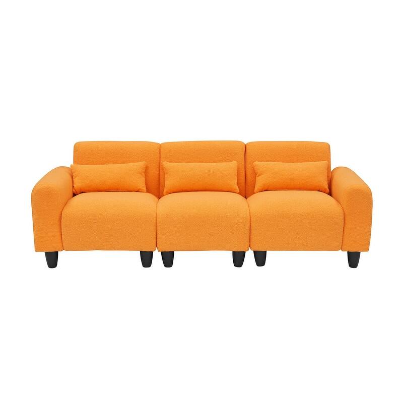 84.6" Teddy velvet L-shaped modular sofa
