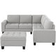 preview thumbnail 4 of 17, Sectional Corner Sofa L-shape Couch Space Saving with Storage Ottoman & Cup Holders Design for Large Space Dorm Apartment