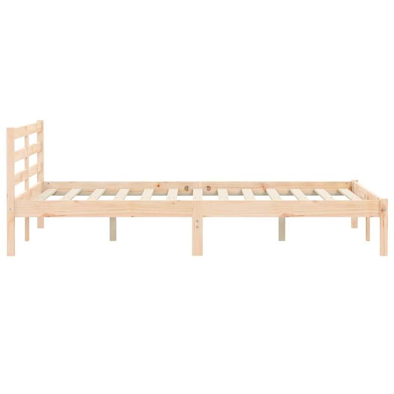vidaXL Bed Frame Natural 208.6 x 157.6 x 69.4 cm Solid Pine Wood