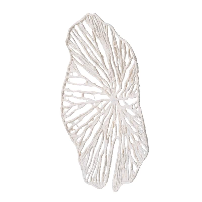 Large Leaf Wall Decoration - 20.5" - White