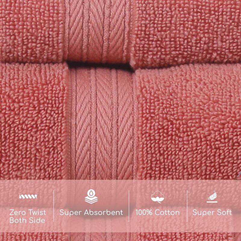 Home Weavers Elegance Essentials 550GSM Cotton Zero Twist Super Absorbent Hand Towel Set of 4