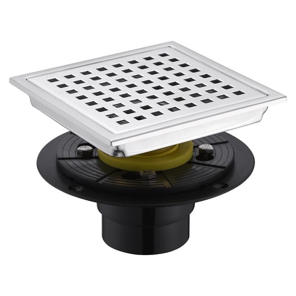 slide 2 of 24, Luxier FD01 6 in. x 6 in. Stainless Steel Square Shower Floor Drain
