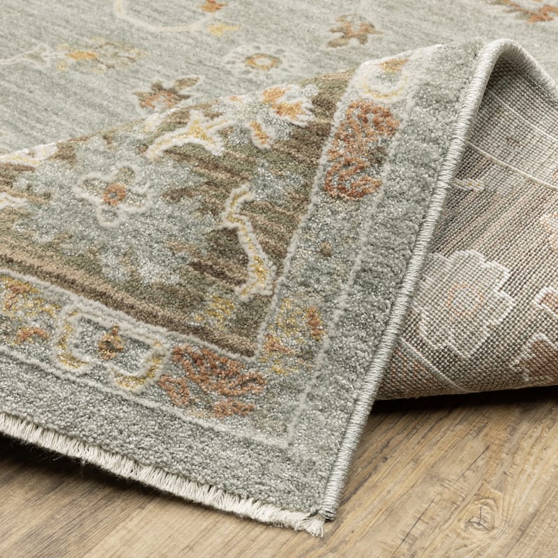 Kellan Vintage Floral Blue/ Multi Area Rug-