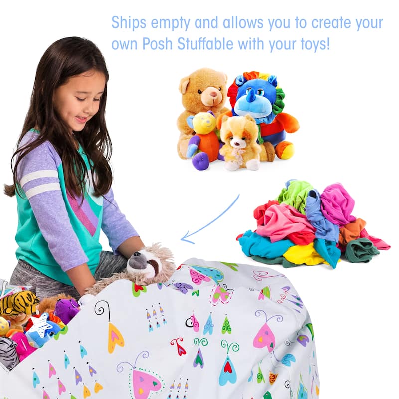 Kids' Stuffed Animal Storage Bean Bag Chair Cover or Toy Organizer