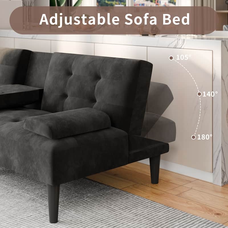 Futzca 64" Small Loveseat, 3 in 1 Cute Convertible Sofa Bed