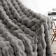 preview thumbnail 6 of 5, Frye Luxe Textured Heavyweight Faux Fur Grey Oversized 60x70 Throw