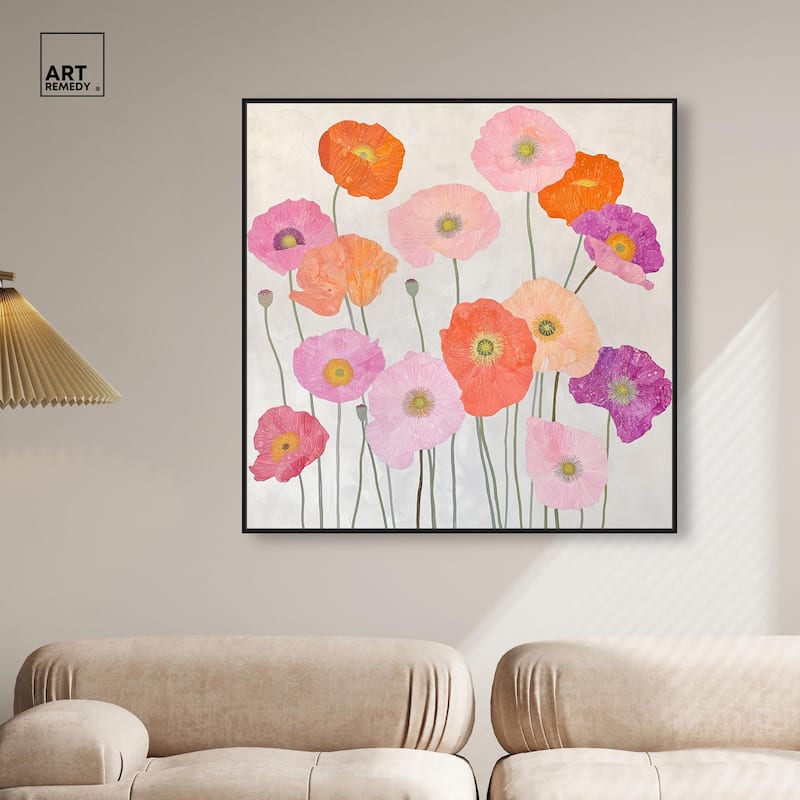 Sunset Poppy Chorus I Canvas by Art Remedy