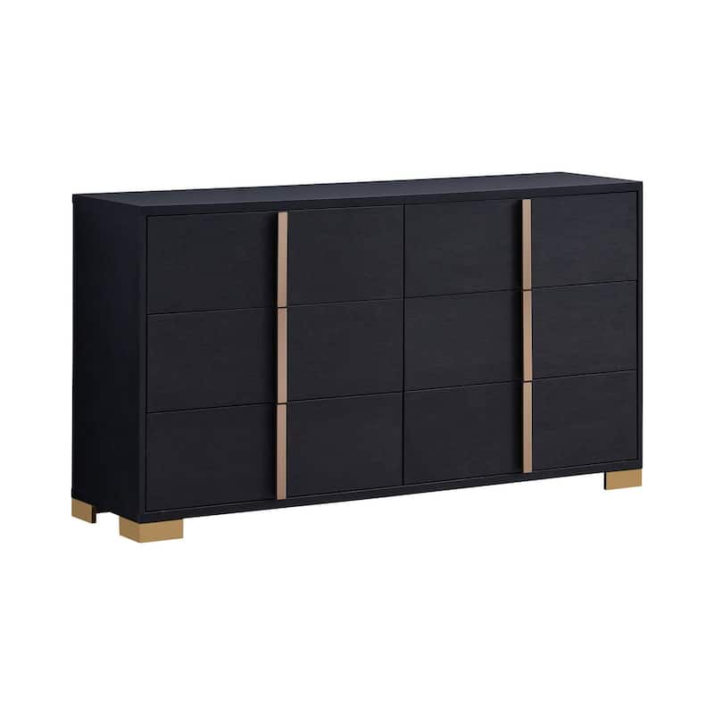 Medici Black 5-piece LED Headboard Panel Bedroom Set