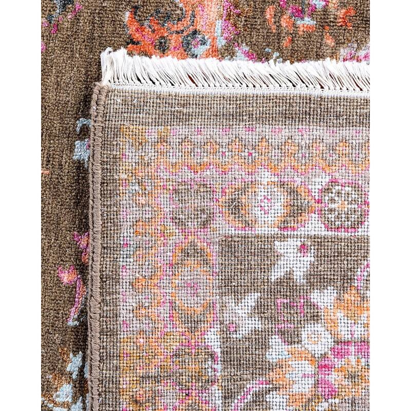 Ikat One-of-a-Kind Handmade Area Rug, Brown - 8' 2" x 9' 10"