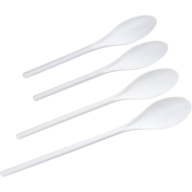 Chef Craft 4-Piece White Poly Kitchen Mixing Spoon Set - 3 Sets