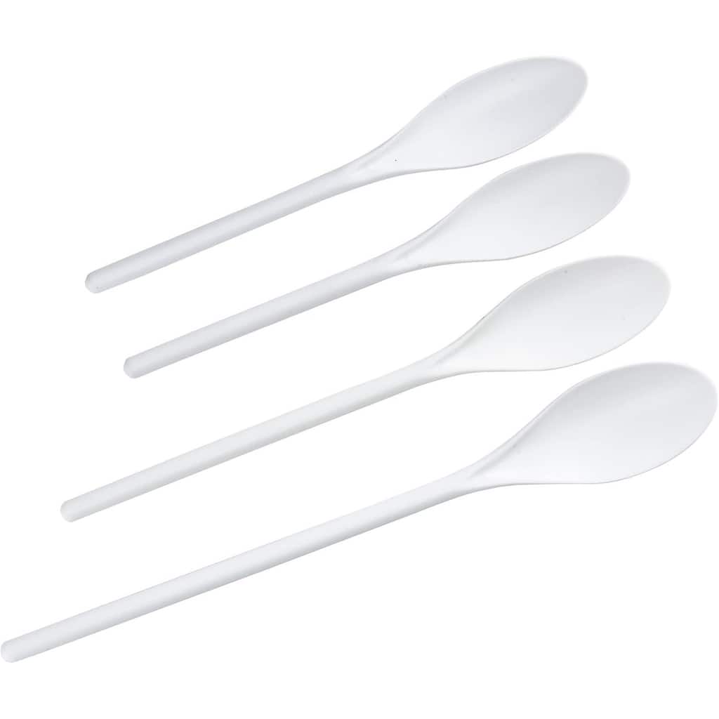 Chef Craft 4-Piece White Poly Kitchen Mixing Spoon Set