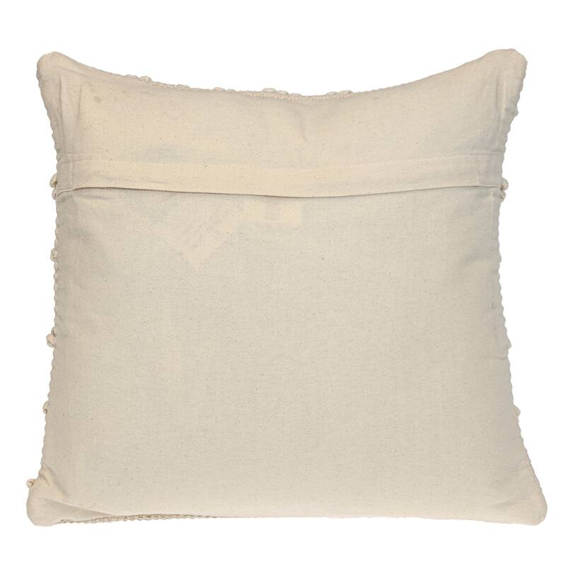 Handwoven Cross Hatch Square Cotton Throw Pillow - 20" - Cream