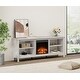 preview thumbnail 16 of 43, Wood Fireplace TV Stand for 75 Inch TV Entertainment Center, 70 Inch