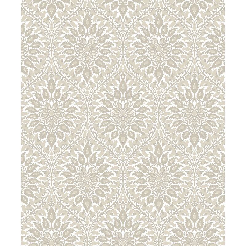 Seabrook Designs Luna Ogee Nonwoven Unpasted Wallpaper - 20.9 in. W x 33 ft. L - Natural Cream