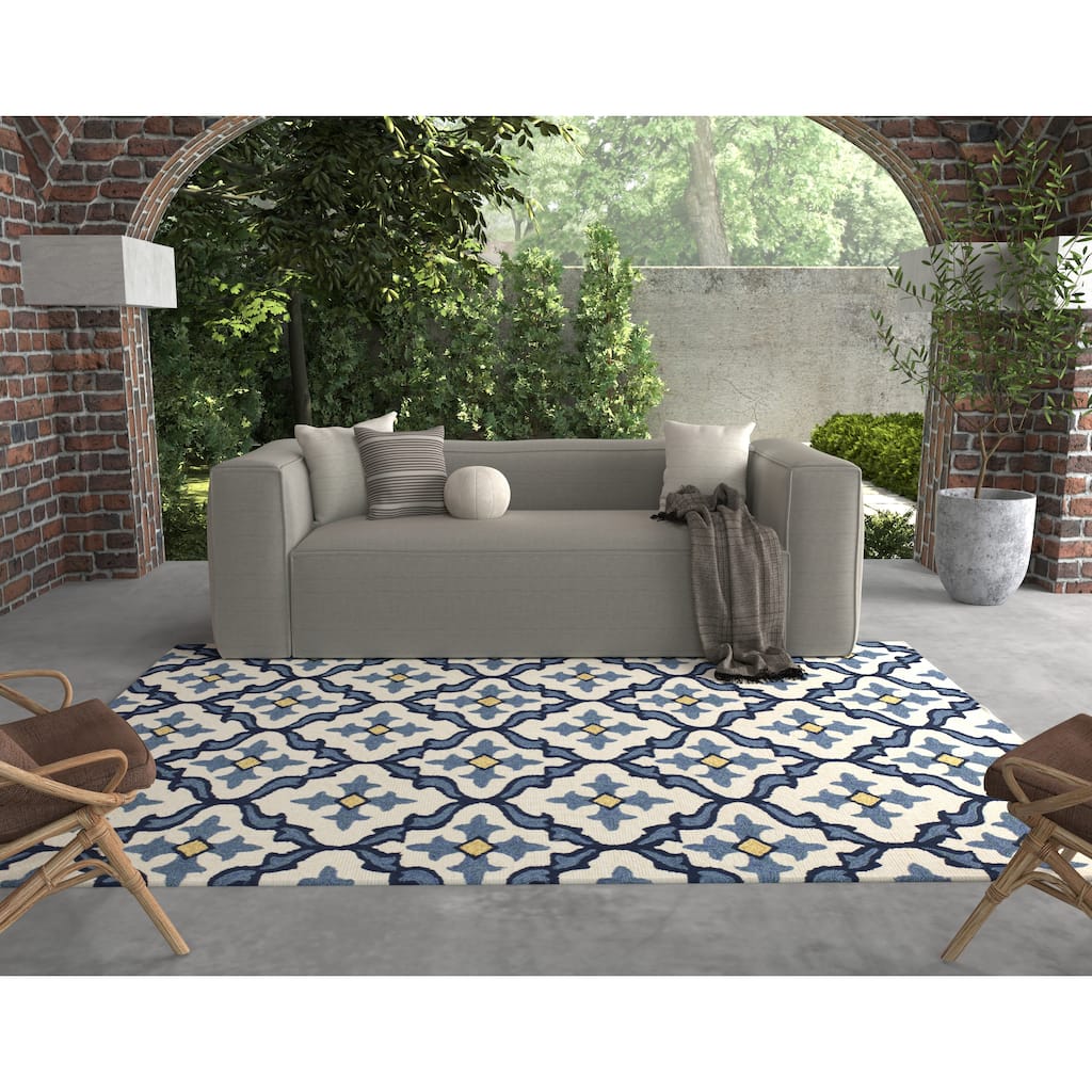 Domani Grace Mosaic Indoor/ Outdoor Area Rug