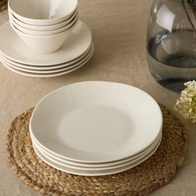 Certified International Linen Cream 11" Dinner Plates,Set of 4 - 11'' W x 11'' D x 1.25'' H