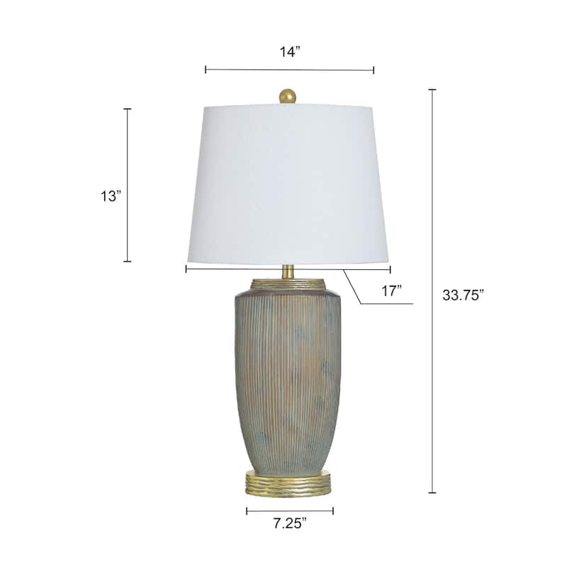 StyleCraft Poly Table Lamp - Raffine Gold & Grey - White Shade