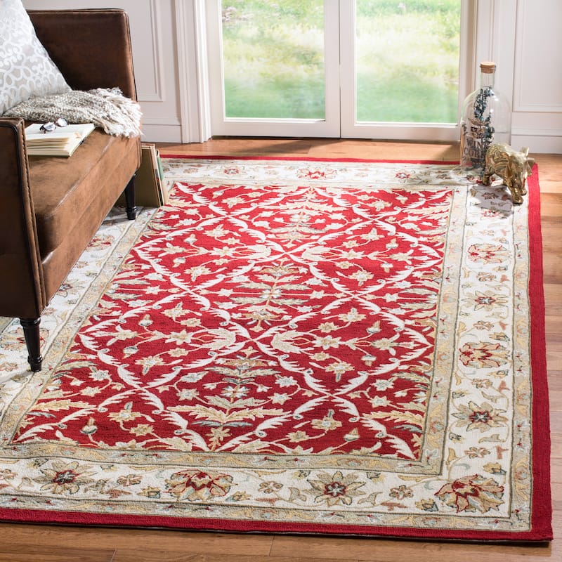 SAFAVIEH Handmade Easy Care Nanke Oriental Rug - 4' x 6' - Red/Ivory