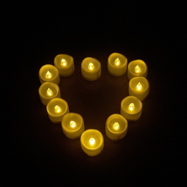 16pcs LED Tealights Candles Wavy Top Style Tea Light Warm White
