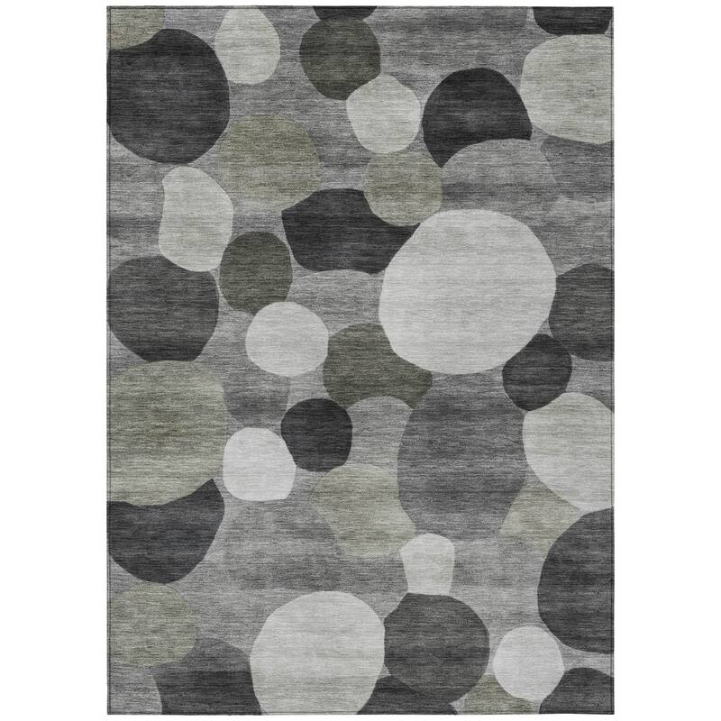 Machine Washable Indoor/ Outdoor Modern Circy Chantille Rug