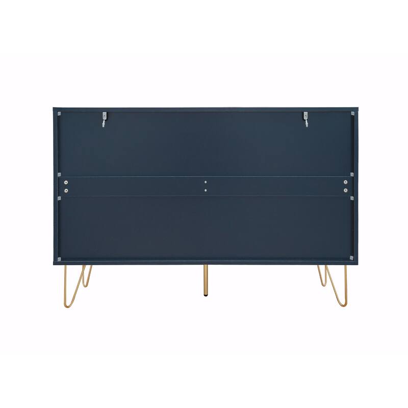Modern 6-Drawer Dresser with Carving Design and Metal Handles
