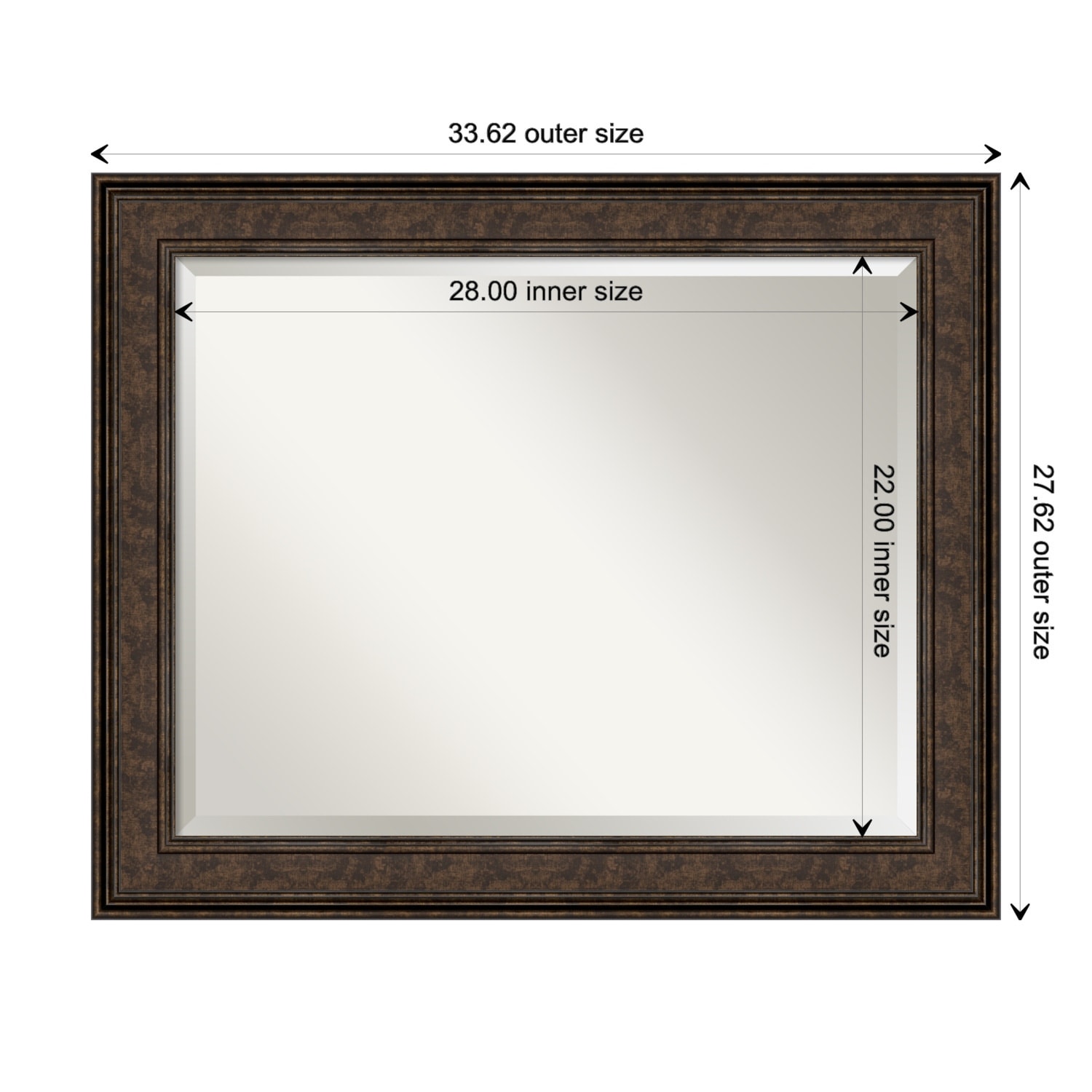 Beveled Wall Mirror - Ridge Black Frame