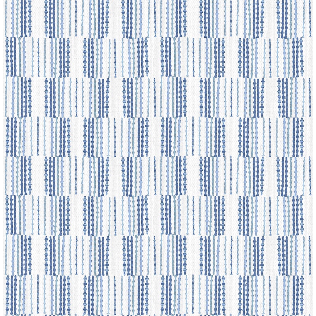 A-Street Prints Burgen Blue Geometric Linen Wallpaper