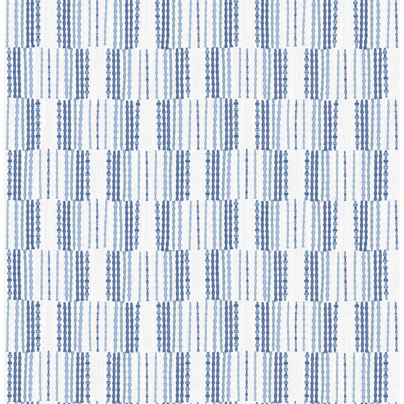 A-Street Prints Burgen Blue Geometric Linen Wallpaper