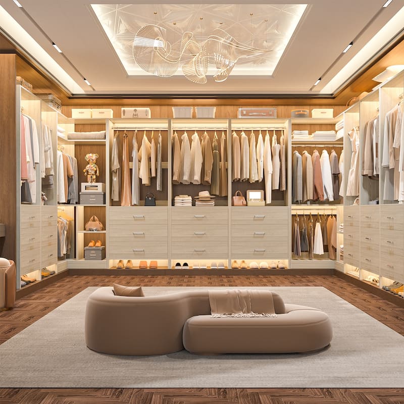 Cimly Set of 3 Freestanding Corner Closet System, Space-saving Closet Organizer for Walk-in/ Reach-in Closet