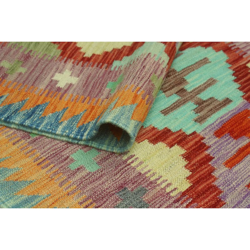 Noori Rug Sangat Flatweave Adalson Burgundy/Purple Runner - 2'9" x 12'11"