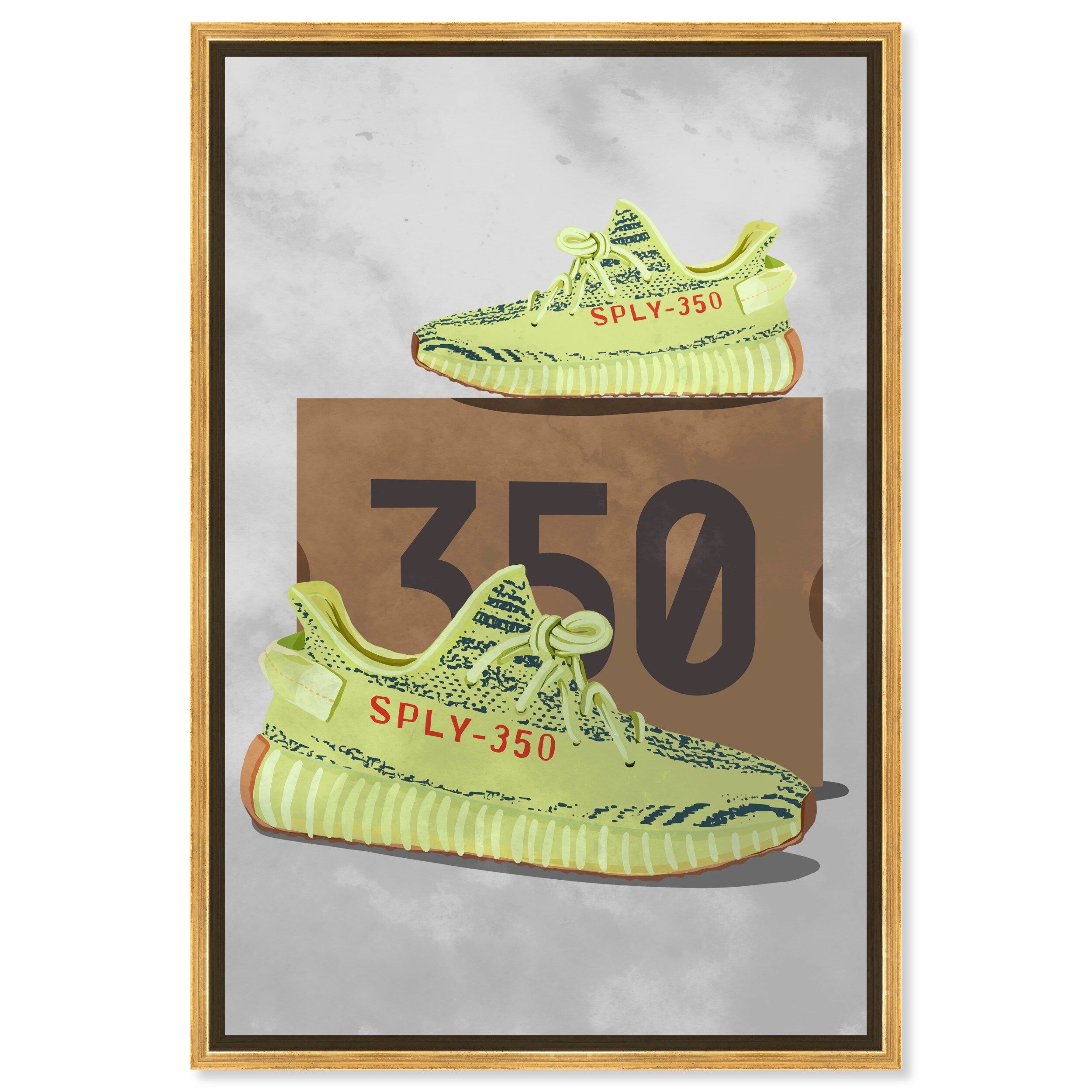 Oliver Gal Neon Confortable Sneakers Fashion Green Wall Art