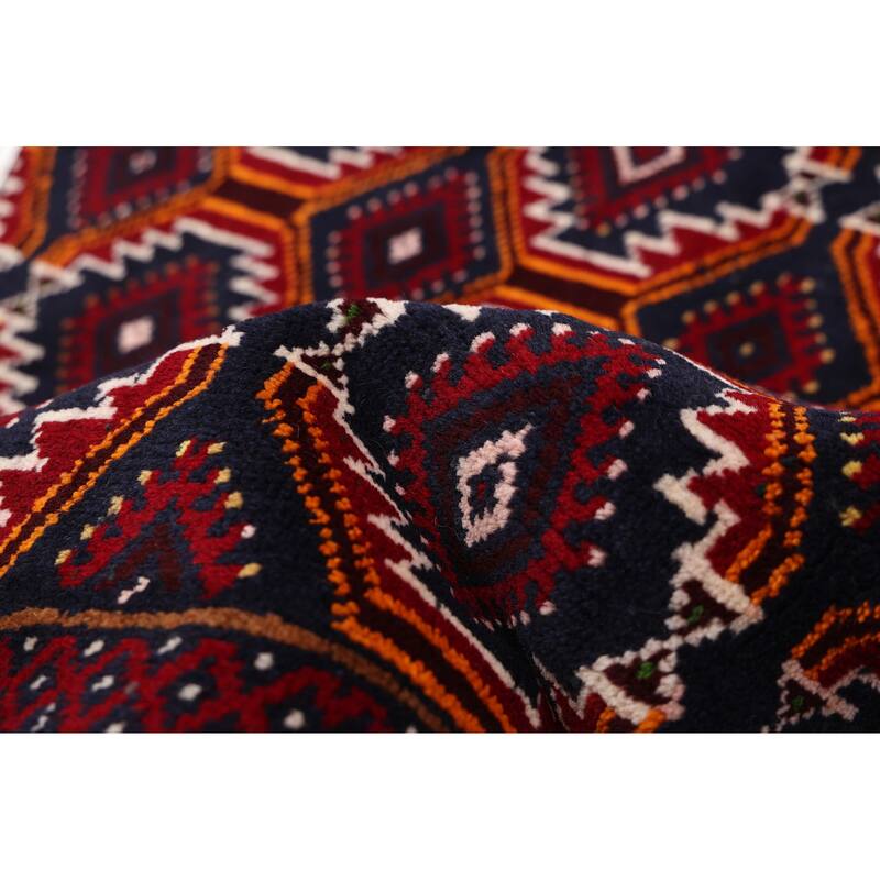 ECARPETGALLERY Hand-knotted Teimani Dark Navy Wool Rug - 3'2 x 6'3