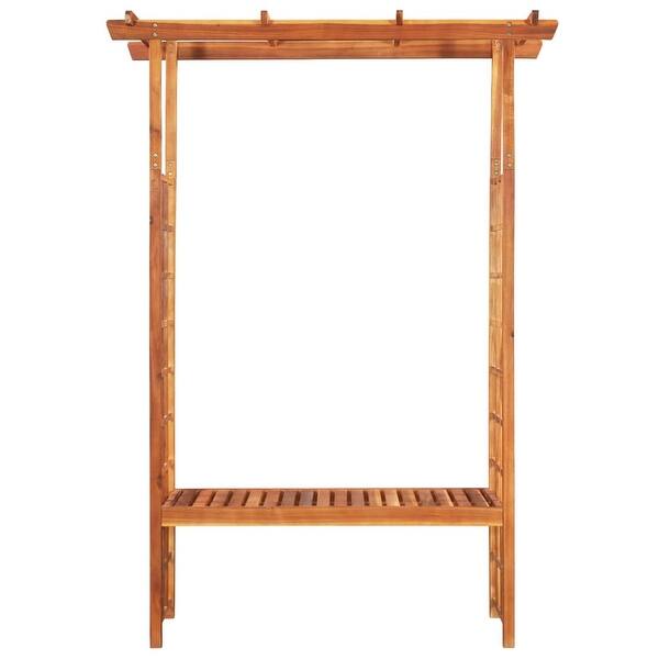 Shop Vidaxl Solid Acacia Wood Garden Pergola With Bench 77 9 X19