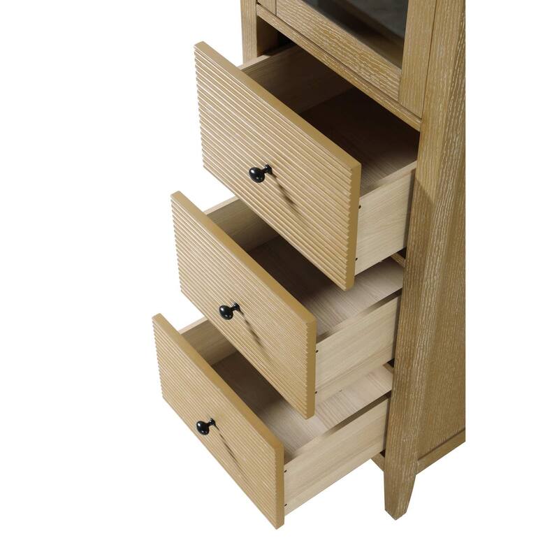 Kensington 16-28 Inch Bath Storage Glass Cabinet