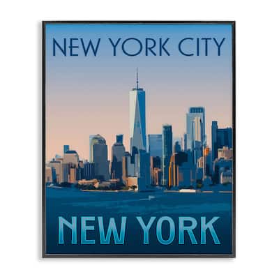 Stupell New York Landmark Skyline Framed Giclee Art Design By Victoria Barnes