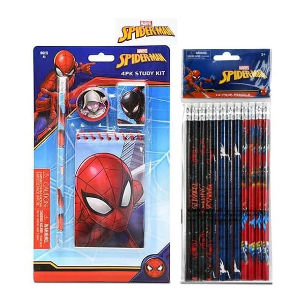 Warp Gadgets Spiderman Bundle - Study Kit with Pencil, Eraser & Sharpner  and 12 Pack of Pencils (2 Items) - Bed Bath & Beyond - 32632768
