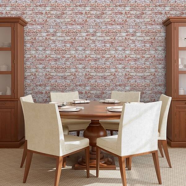 Shop Removable Wallpaper Tile Red Rustic Brick Overstock