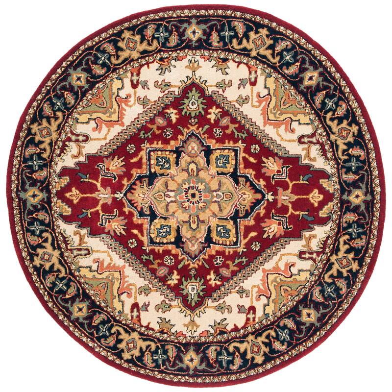 SAFAVIEH Handmade Classic Mahin Traditional Oriental Wool Rug - 6' Round - Assorted/Red