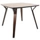 preview thumbnail 5 of 11, Folia Mid-century Modern Square Dining Table Walnut