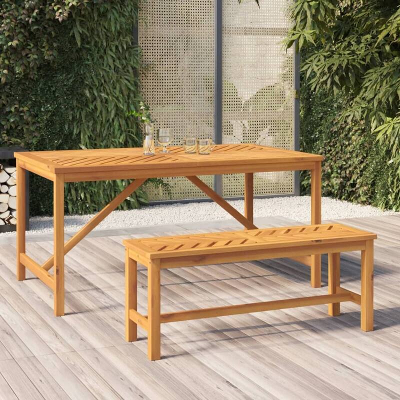 vidaXL Patio Bench Solid Wood Acacia - Brown 43.3" x 13.8" x 17.7"