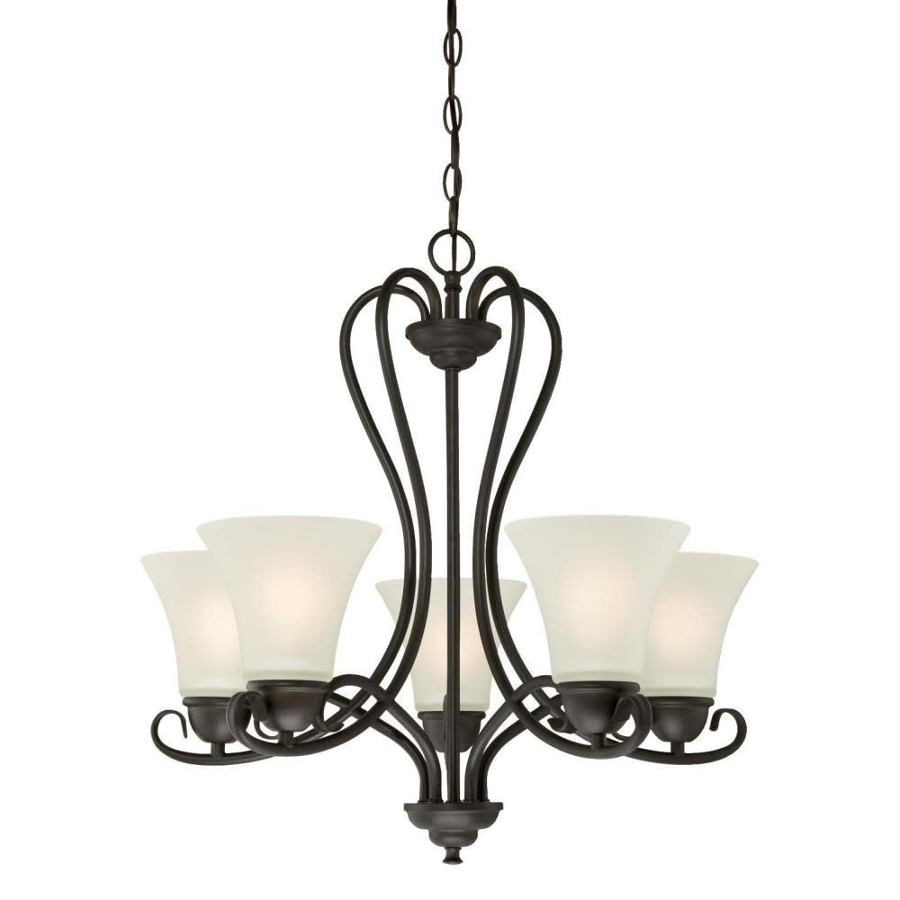 Westinghouse 6305700  Dunmore 5 Light 23-1/2" Wide Shaded Chandelier with Frosted Glass Shades - Chandeliers For Bedrooms by Overstock.com