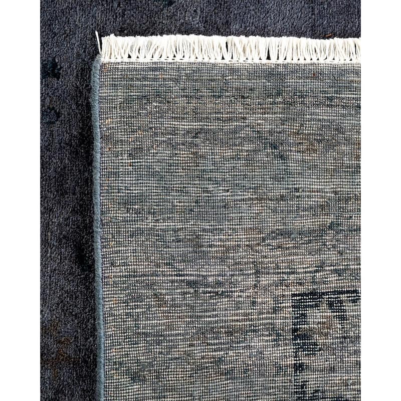 Overton Hand Knotted Wool Vintage Inspired Modern Contemporary Overdyed Gray Area Rug - 9' 2" x 12' 6"