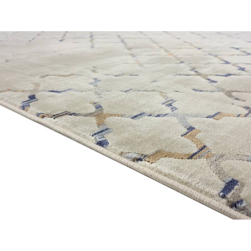 Napoli Collection Beige/Grey Trellis Area Rug