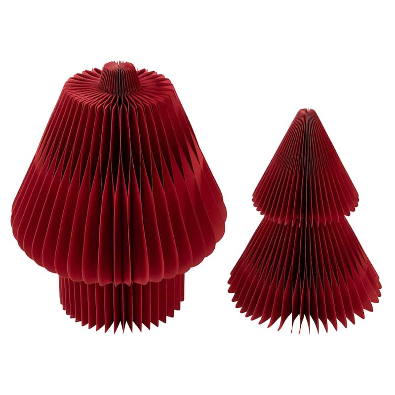 Accordion Honeycomb Foldable Paper Christmas Tree - 3' - Red
